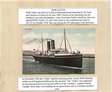 1900s Beautiful IRISH MAIL RMS ULSTER Postcard BY Charles Cook of KINGSTOWN