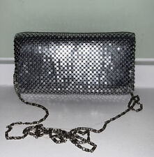 silver mesh bag /METAL CHAIN MAIL EVENING BAG-DETACHABLE CHAIN STRAP-8X4 INCH