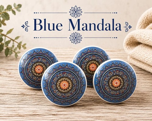 Blue tribal knobs - , mandala