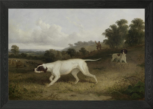 Hunting scene with dogs - hunting, and