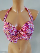 BNWT WOMENS 34E LA SENZA PINK MIX FLORAL UNDERWIRED FLEUR BIKINI TOP RRP £ 22