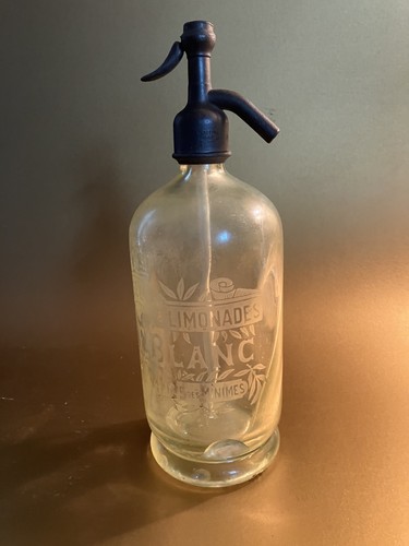 Antique french etched - etched, seltzer