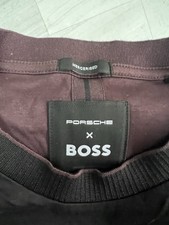 Hugo Boss Porsche x Men's T-shirt Black and Dark Burgundy Size L