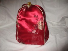 UNUSED DEEP RED SILK CHINESE