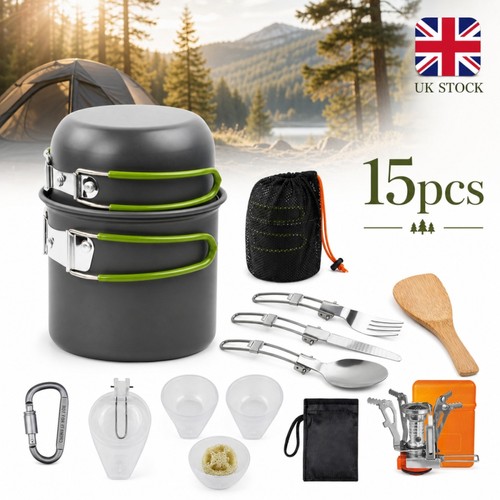 15pcs camping cookware set - camping,