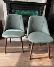 MADE.com Lule dining chairs: Set of 2: Bay Green With Walnut Legs