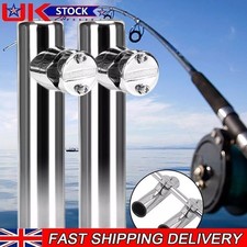 2PC Fishing Rod Holder Stainless Steel Rail Mount Rail 7/8 to 1" For Marine Boat