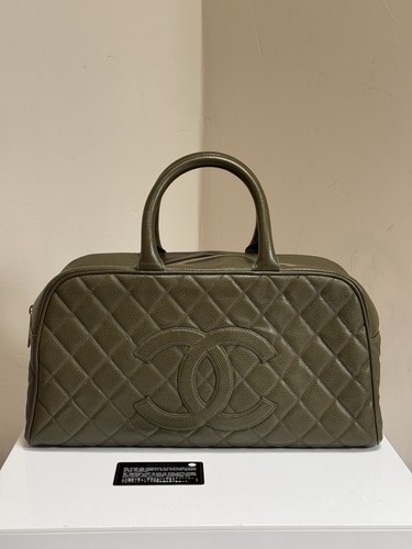 Chanel vintage khaki caviar - khaki, cc