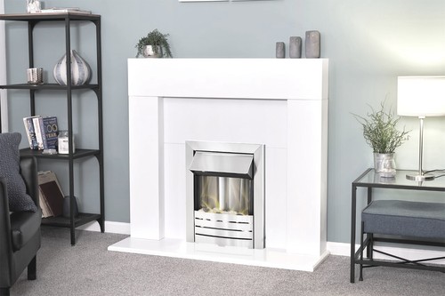 Electric fire white wood - fire,