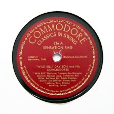 WILD BILL DAVISON COMMODORES "Sensation Rag" (E+) Vinyl COMMODORE 626 [78 RPM]