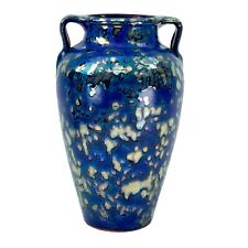 Art Pottery Vase Blue Silver