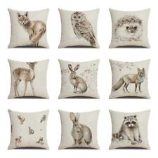 18" Fox Raccoon Throw Pillow