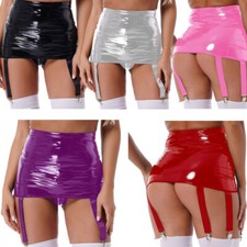 UK Women Wet Look PVC Leather