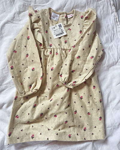 Zara girls beige pink - girls, floral