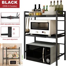 3 Tier Expandable Microwave oven Rack Stand Storage Holder Kitchen Corner Shelf