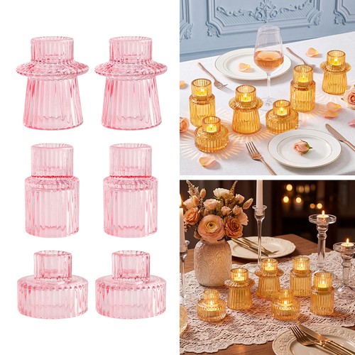 Glass candle holders - glass, of