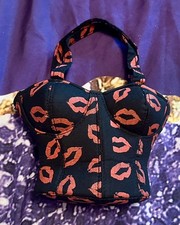 Mini Lips Kiss Corset Bustier Handbag Purse Retro Vintage 2K
