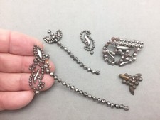 Antique Cut Steel Jewelry Repair Parts Lot 5 Buckle, Hook, 3 Decorative Salvaged