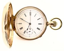 Patek Philippe 1862 Full Hunter Chronograph 18K Gold Pocket Watch Archive Papers