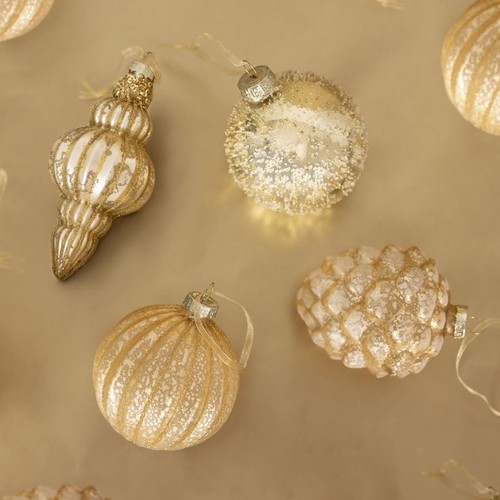 Piece gold coloured glass - 12,