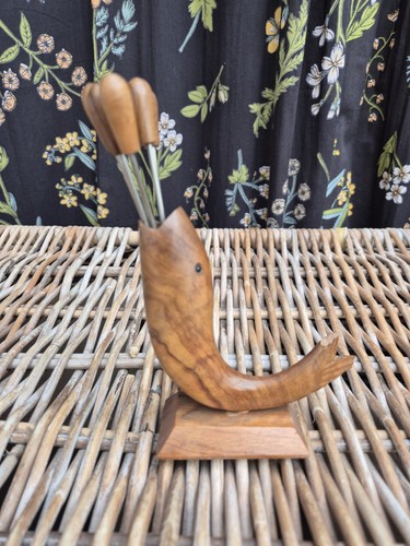 Vintage 1960 olive wood fish - 1960's,