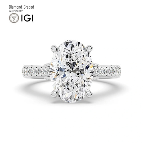 Oval diamond engagement ring - diamond,