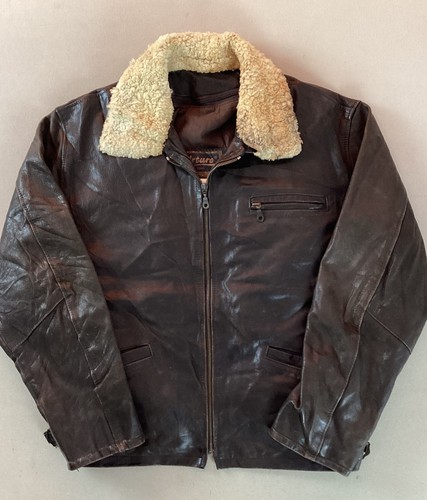 Vintage leather bomber jacket - bomber,