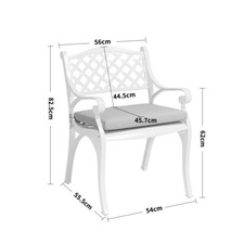 Garden Dining Table and Chairs Set Cast Aluminium Outdoor Furniture Bistro Set
