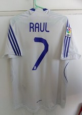 Real Madrid 2007/2008 Bwin Home Medium Raul No.7 Adidas Football Shirt.