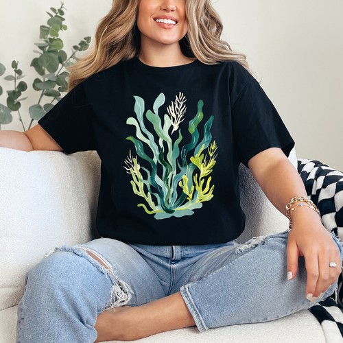 Watercolour seaweed womens - watercolour,