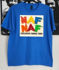 Mens NAF NAF 80s Retro Nostalgia T-Shirt Large Royal Blue