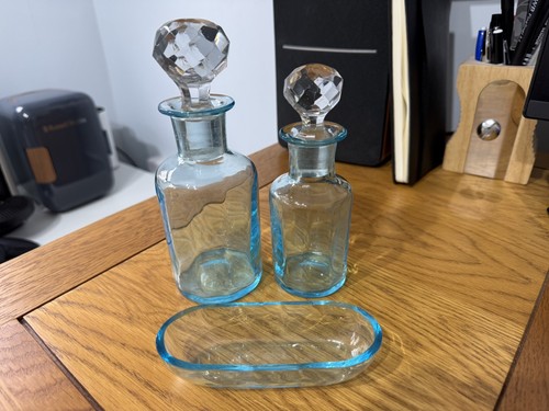 Vintage art deco cobalt blue