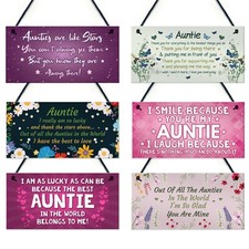 Novelty Gift Signs For Auntie Christmas Auntie Gifts From Niece Nephew Keepsake