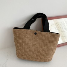Ladies Wicker Handbag Bag Tote Beach Straw Woven Summer Rattan Basket Bags Decor