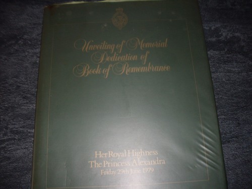 Memorial dedication book - dedication, of