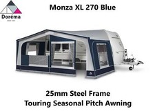 Dorema Monza XL 270 Seasonal Awning BLUE Size 10 - 875-900cm 25mm Steel Frame