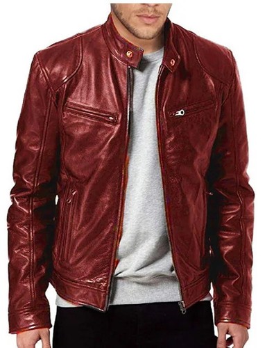 Men leather motorcycle - men's,