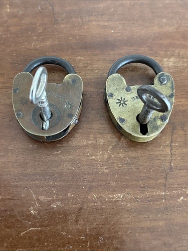 Two antique small brass - two,