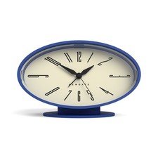 Newgate® Ronnie Alarm Clock - Matt Blue - Oval Arabic Dial - Silent Quartz