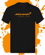 Mclaren F1 Formula 1 - Black T Shirt McLaren Neon Orange Logo  S, M, L, XL, XXL