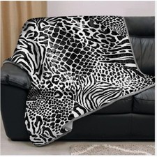 Super Soft Animal Print Fleece Throw  Lightweight & Fuzzy Blanket for Bed Couch