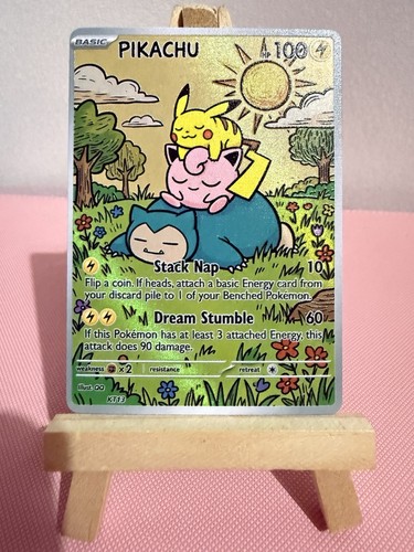 Napping pikachu pokemon card - napping,