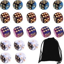 20 Pcs Colored d6 Dice, Warhammer Dice, 16mm Polyhedral Dice Set For Playing Bo