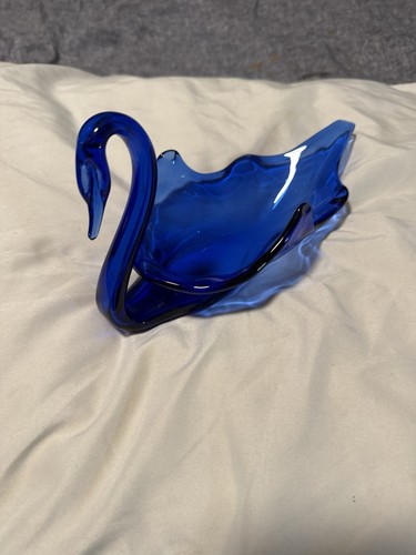 Vintage cobalt blue hand blown - hand,