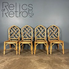 Set Of Four Angraves Of Leicester Bamboo Dining Chairs Mid Century Vintage Retro