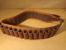 CARTRIDGE BELT BROWN WEBBING HUNTING Shot Gun