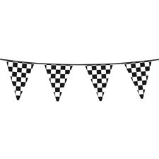 6m Checkered Flag Bunting F1 Grand Prix  Racing Party  Black White Decorations