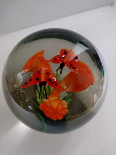 Hand blown glass paperweight - glass,