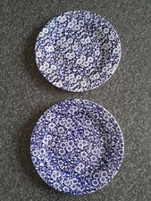 Set of 2 Churchill Blue White Side  Vintage print like Wetherspoons plates. 21cm