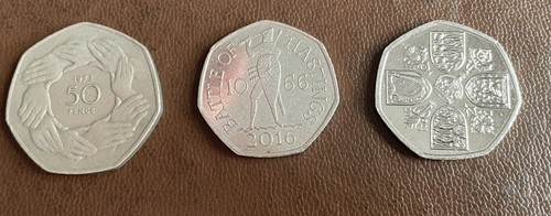 Set 50p pieces inc king - pieces,